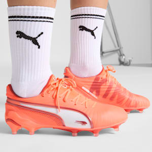 Botines de fútbol para suelo firme/artificial para mujer KING ULTIMATE, Glowing Red-PUMA White-Red Fire, extralarge