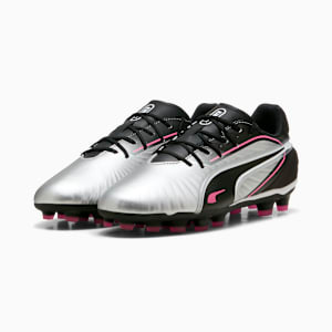 キッズ キング マッチ HG + ミッド サッカー スパイク 20-24cm, PUMA Silver-PUMA Black-Sun Struck-PUMA White, extralarge-JPN