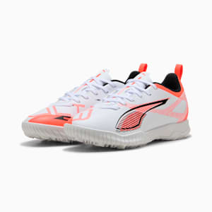 キッズ ウルトラ 5 プレイ TT + ミッド サッカー トレーニングシューズ 20-24cm, PUMA White-PUMA Black-Glowing Red, extralarge-JPN