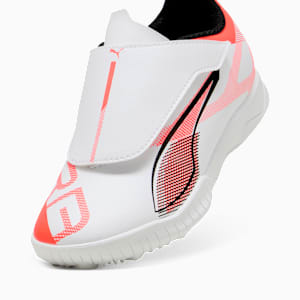 キッズ ウルトラ 5 プレイ V TT サッカー トレーニングシューズ 17-22.5cm, PUMA White-PUMA Black-Glowing Red, extralarge-JPN