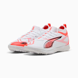 キッズ ウルトラ 5 マッチ TT + ミッド サッカー トレーニングシューズ 20-24cm, PUMA White-PUMA Black-Glowing Red, extralarge-JPN
