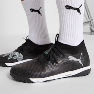 Tacos de fútbol FUTURE 8 PRO, PUMA Black-Cool Light Gray-Fluo Green, extralarge