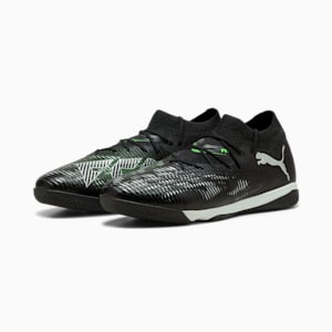 FUTURE 8 MATCH Indoor Training Men's Soccer Cleats, PUMA Black-Cool Light Gray-Fluo Green, extralarge