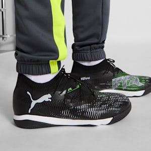 FUTURE 8 MATCH Indoor Training Men's Soccer Cleats, PUMA Black-Cool Light Gray-Fluo Green, extralarge