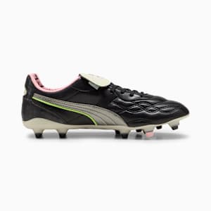 KING TOP x MUNDIAL Firm Ground/Artificial Ground Men's Soccer Cleats, PUMA Black-PUMA White-Poison Pink, extralarge