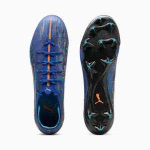 ULTRA 5 CARBON SPEED Firm Ground Men's Soccer Cleats, Vivid Blue-Heat Fire-Bright Aqua-PUMA Black, extralarge