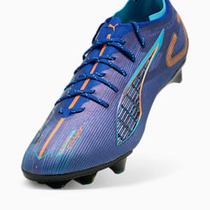 ULTRA 5 CARBON SPEED Firm Ground Men's Soccer Cleats, Vivid Blue-Heat Fire-Bright Aqua-PUMA Black, extralarge