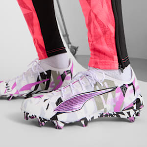 ULTRA 5 ULTIMATE FOREVER Firm Ground Men's Soccer Cleats, PUMA White-Pure Magenta-Feather Gray-PUMA Black, extralarge