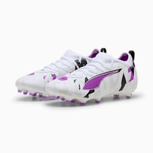 Tacos de fútbol adolescentes ULTRA 5 MATCH FOREVER FG/AG, PUMA White-Pure Magenta-Feather Gray-PUMA Black, extralarge