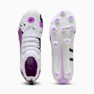 ULTRA 5 MATCH FOREVER Firm Ground/Artifical Ground Big Kids' Soccer Cleats, PUMA White-Pure Magenta-Feather Gray-PUMA Black, extralarge