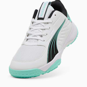 Accelerate UNTMD Handball Shoes Youth, PUMA White-PUMA Black-Electric Peppermint, extralarge