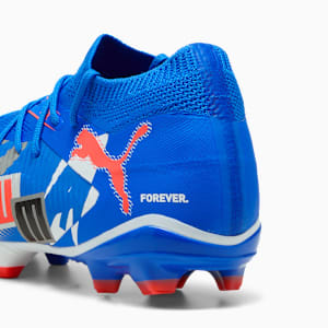 FUTURE 8 MATCH FOREVER Firm Ground/Artificial Ground Men's Soccer Cleats, PUMA White-Ultra Blue-Feather Gray-PUMA Black-Glowing Red, extralarge