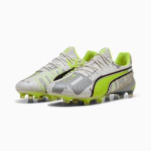 Tacos de fÃºtbol  suelo firme/artificial KING ULTIMATE FOREVER, Feather Gray-Electric Lime-PUMA White-Flat Light Gray, extralarge