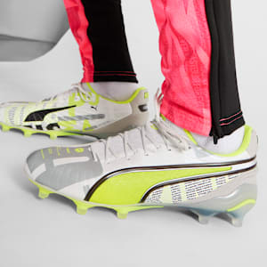 Tacos de fÃºtbol  suelo firme/artificial KING ULTIMATE FOREVER, Feather Gray-Electric Lime-PUMA White-Flat Light Gray, extralarge