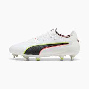 KING 20 ULTIMATE MxSG Football Boots Unisex, PUMA White-Glowing Red-Yellow Alert, large-GBR