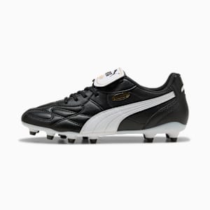 KING TOP FG/AG Soccer Boots, PUMA Black-PUMA White-PUMA Gold, extralarge