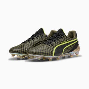 Tacos de fútbol KING ULTIMATE x PORSCHE FG/AG Unisex, Olive Drab-PUMA Black-PUMA Gold, extralarge