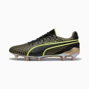 Tacos de fútbol unisex FG/AG KING ULTIMATE x PORSCHE, Olive Drab-PUMA Black-PUMA Gold, extralarge
