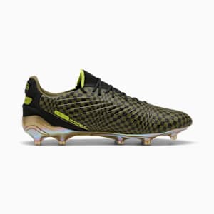 Tacos de fútbol unisex FG/AG KING ULTIMATE x PORSCHE, Olive Drab-PUMA Black-PUMA Gold, extralarge