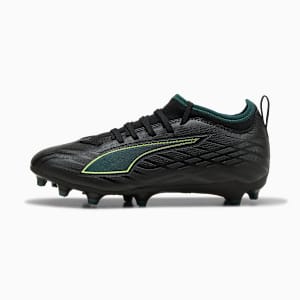ULTRA 6 MATCH FG/AG Football Boots Youth, PUMA Black-Fizzy Light-Green Terrain, extralarge