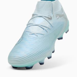 Tacos de fútbol FUTURE 8 PRO LIGHT UP FG/AG para mujer, Icy Blue-Light Aqua-PUMA White-Lapis Lazuli-PUMA Silver, extralarge