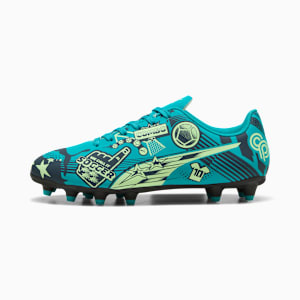 ULTRA CP LEGACY FG/AG Football Boots Youth, Deep Aqua-Marine Blue-Speed Green, extralarge