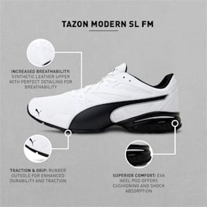 Tazon Modern Men's Running Shoes, Puma White-Puma Black