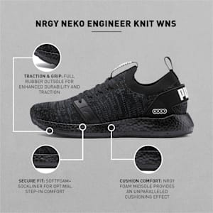 NRGY Neko Engineer Knit SoftFoam + Women's Running Shoes, Puma Black-Puma Black