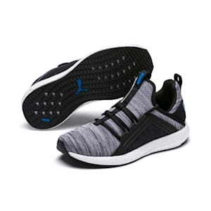 Mega Energy Heather Knit Kids' Running Shoes, Black-White-Indigo Bunting