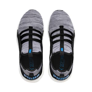 Mega Energy Heather Knit Kids' Running Shoes, Black-White-Indigo Bunting