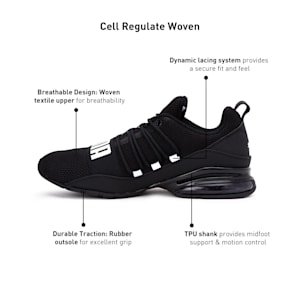 CELL Regulate Woven Men’s Running Shoes, Puma Black-Asphalt-Puma White, extralarge-IND