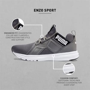 Enzo Sport Men's Running Shoes, CASTLEROCK-Puma Black-Puma White