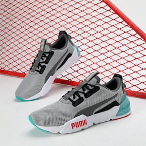 Cell Phase Men's Running Shoes, CASTLEROCK-Puma White-High Risk Red, extralarge-IND