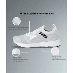 Flyer Runner Engineered Knit Men's Running Shoes, Puma White-Quarry-Puma Black, extralarge-IND
