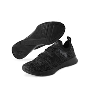 Flyer Runner Engineered Knit Men's Running Shoes, Puma Black-Asphalt