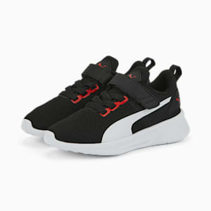 Flyer Runner V SoftFoam Kids' Shoes, Puma Black-Puma White-Puma Red, extralarge-IND