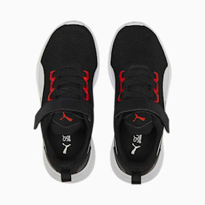 Flyer Runner V SoftFoam Kids' Shoes, Puma Black-Puma White-Puma Red, extralarge-IND