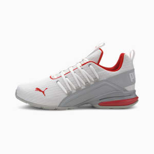 Axelion Block Men's Running Shoes, Puma White-High Rise-High Risk Red