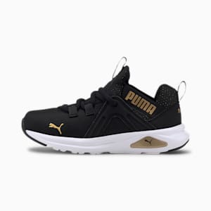 キッズ エンゾ 2 シャインライン AC PS スニーカー 17-21cm, Puma Black-Puma Team Gold