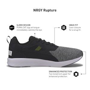 NRGY Rupture Unisex Running Shoes, Puma Black-High Rise