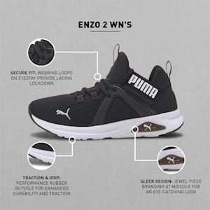 Enzo 2 Women's Running Shoes, Puma Black-Puma White, extralarge-IND