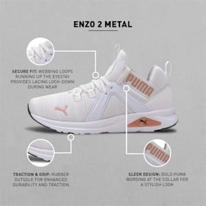 Enzo 2 Metal Women's Running Shoes, Puma White-Rose Gold, extralarge-IND