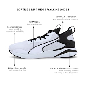 SOFTRIDE Rift Men's Walking Shoes, Puma White-Puma Black, extralarge-IND