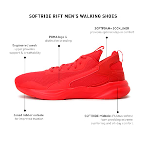 SOFTRIDE Rift Men's Walking Shoes, High Risk Red-High Risk Red, extralarge-IND