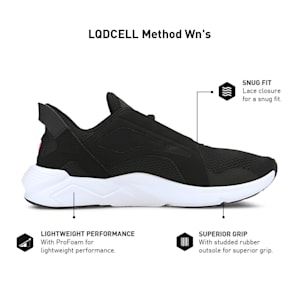 LQDCELL Method Women's Training Shoes, Puma Black-Fizzy Yellow-Luminous Pink