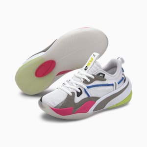 RS-DREAMER Basketball Shoes JR, Puma White-Steel Gray-Beetroot Purple
