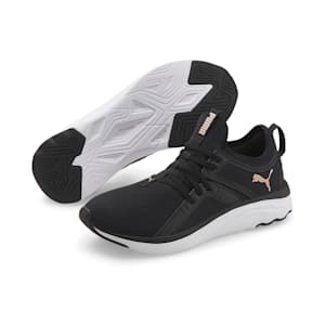 SOFTRIDE Sophia Women's Walking Shoes, Puma Black-Rose Gold, extralarge-IND