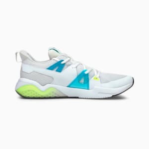 Cell Fraction Fade Men's Running Shoes, Puma White-Scuba Blue-Yellow Alert, extralarge-IND
