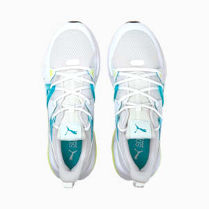 Cell Fraction Fade Men's Running Shoes, Puma White-Scuba Blue-Yellow Alert