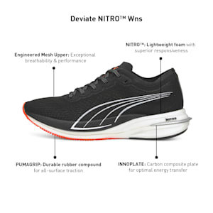 Deviate Nitro Women's Running Shoes, Puma Black-Lava Blast, extralarge-IND